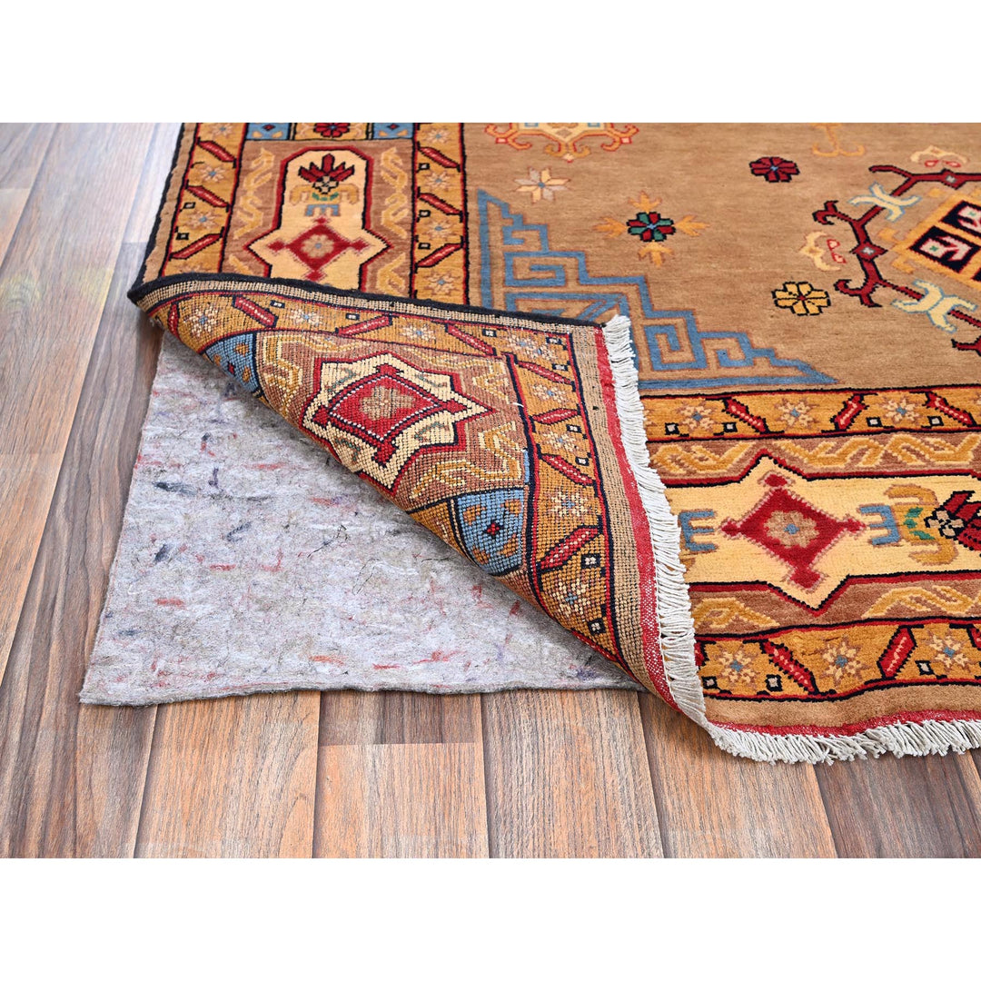 4'11" x 6'10" New Hand Knotted Brown Wool Rectangle Oriental Rug - MOA102672
