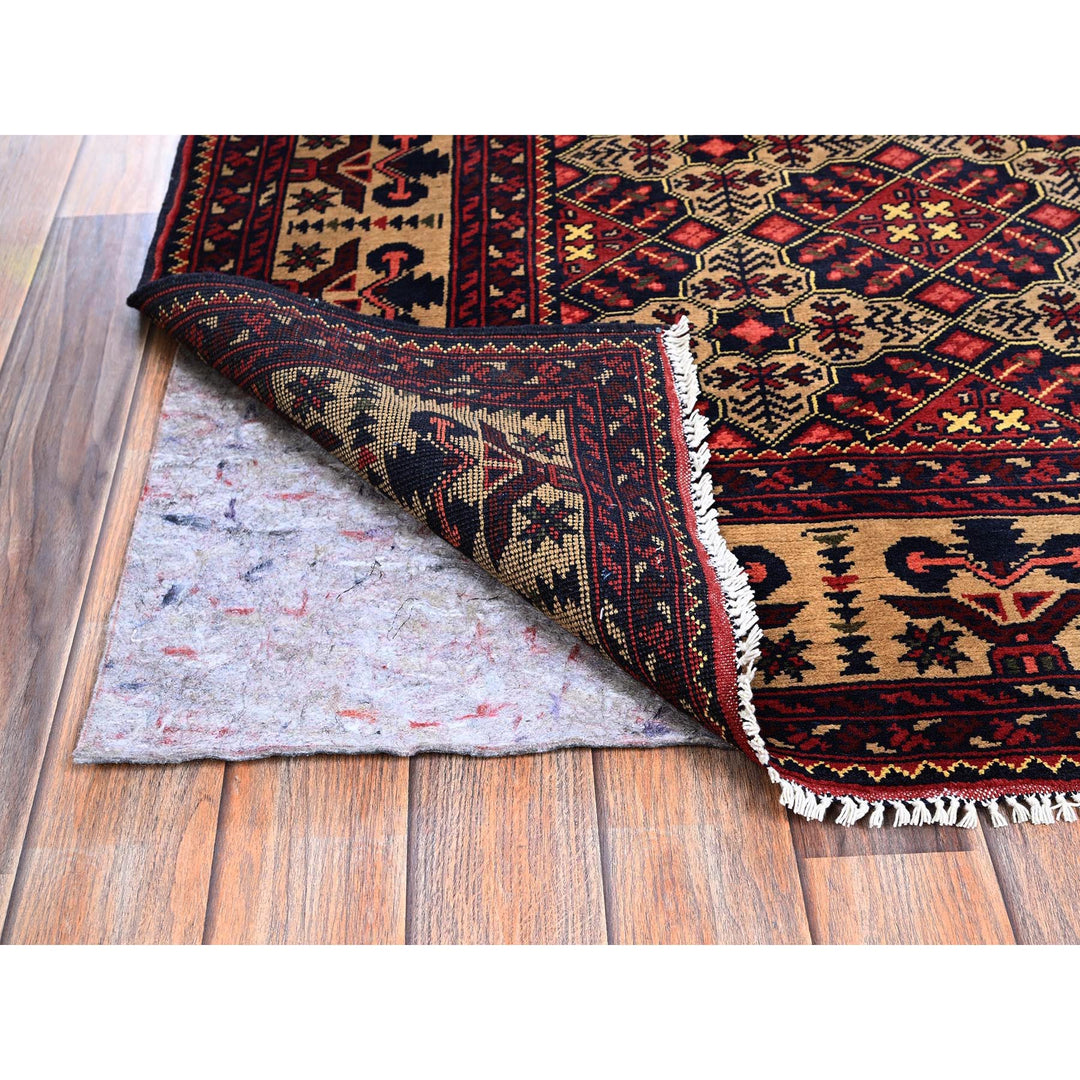 4'9" x 6'1" New Hand Knotted Red Wool Rectangle Oriental Rug - MOA102673