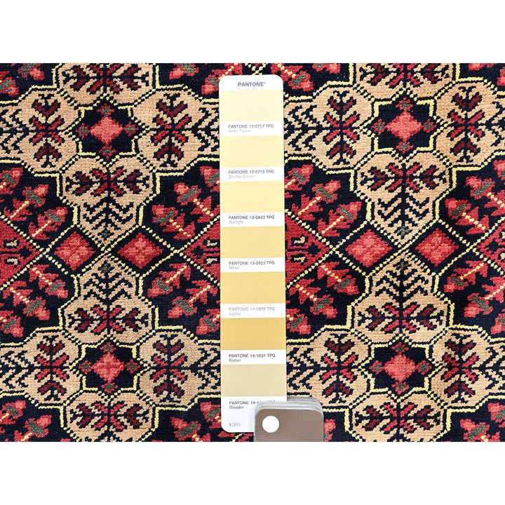 4'9" x 6'1" New Hand Knotted Red Wool Rectangle Oriental Rug - MOA102673