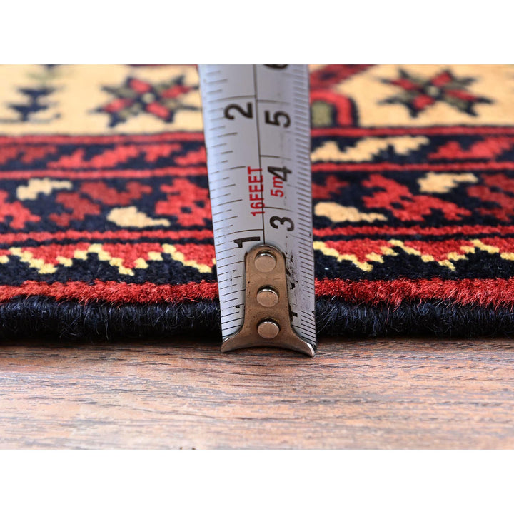 4'9" x 6'1" New Hand Knotted Red Wool Rectangle Oriental Rug - MOA102673