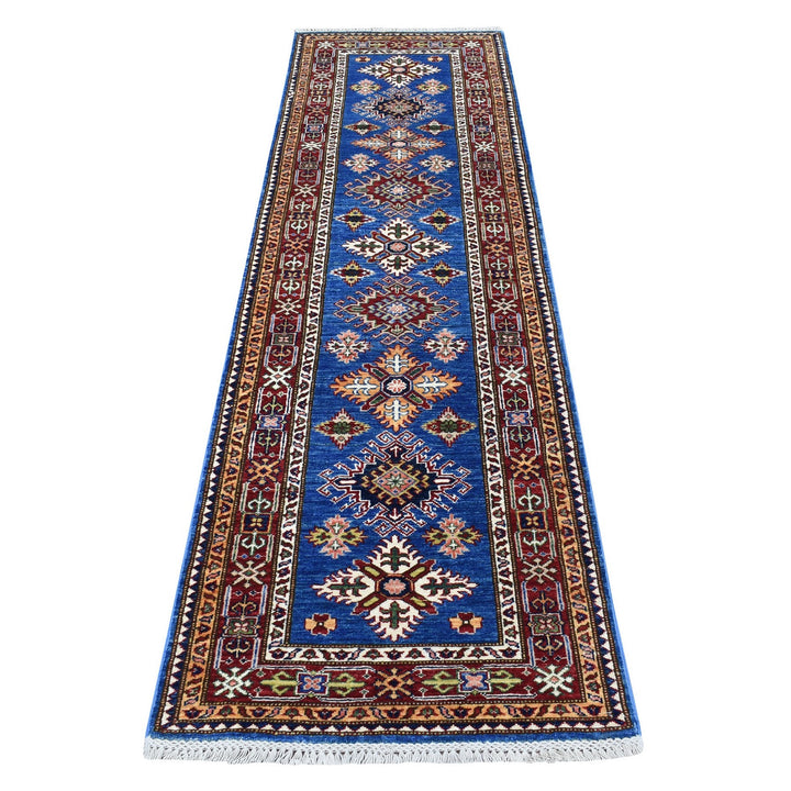 2'6" x 8'8" New Hand Knotted Blue Wool Runner Oriental Rug - MOA10267654