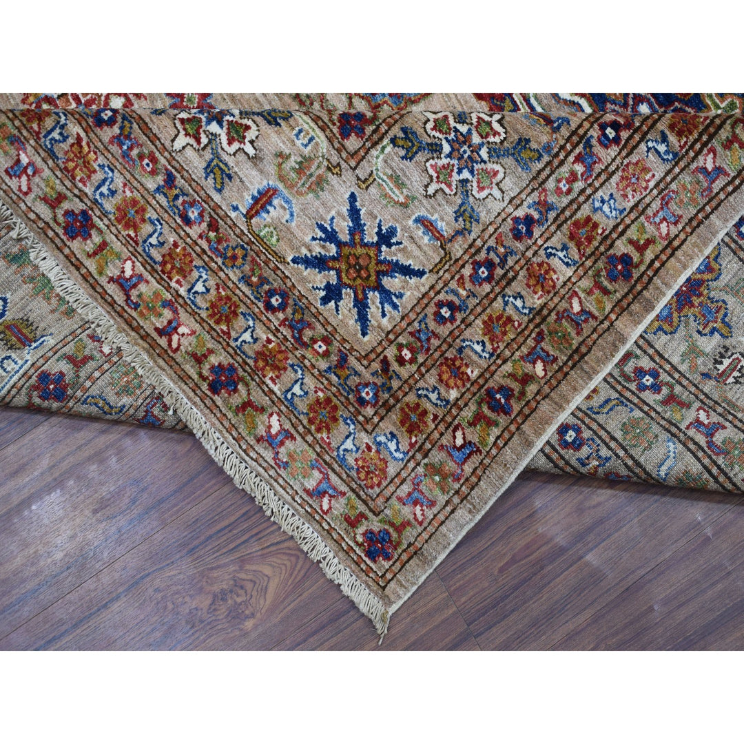 9'0" x 11'9" New Hand Knotted Beige Wool Rectangle Oriental Rug - MOA10268154