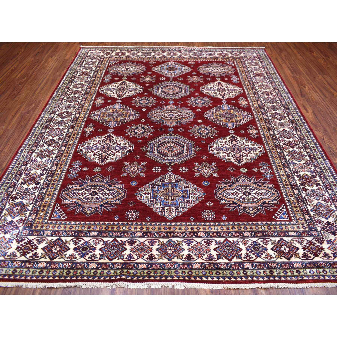 8'4" x 9'9" New Hand Knotted Red Wool Rectangle Oriental Rug - MOA10270301