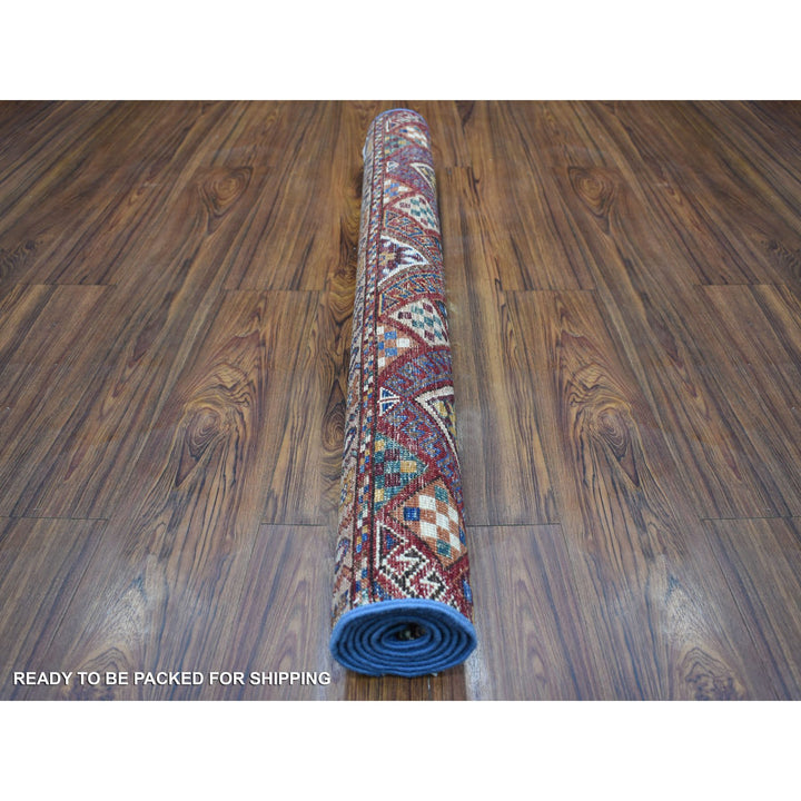 3'6" x 5'5" New Hand Knotted Blue Wool Rectangle Oriental Rug - MOA10270906
