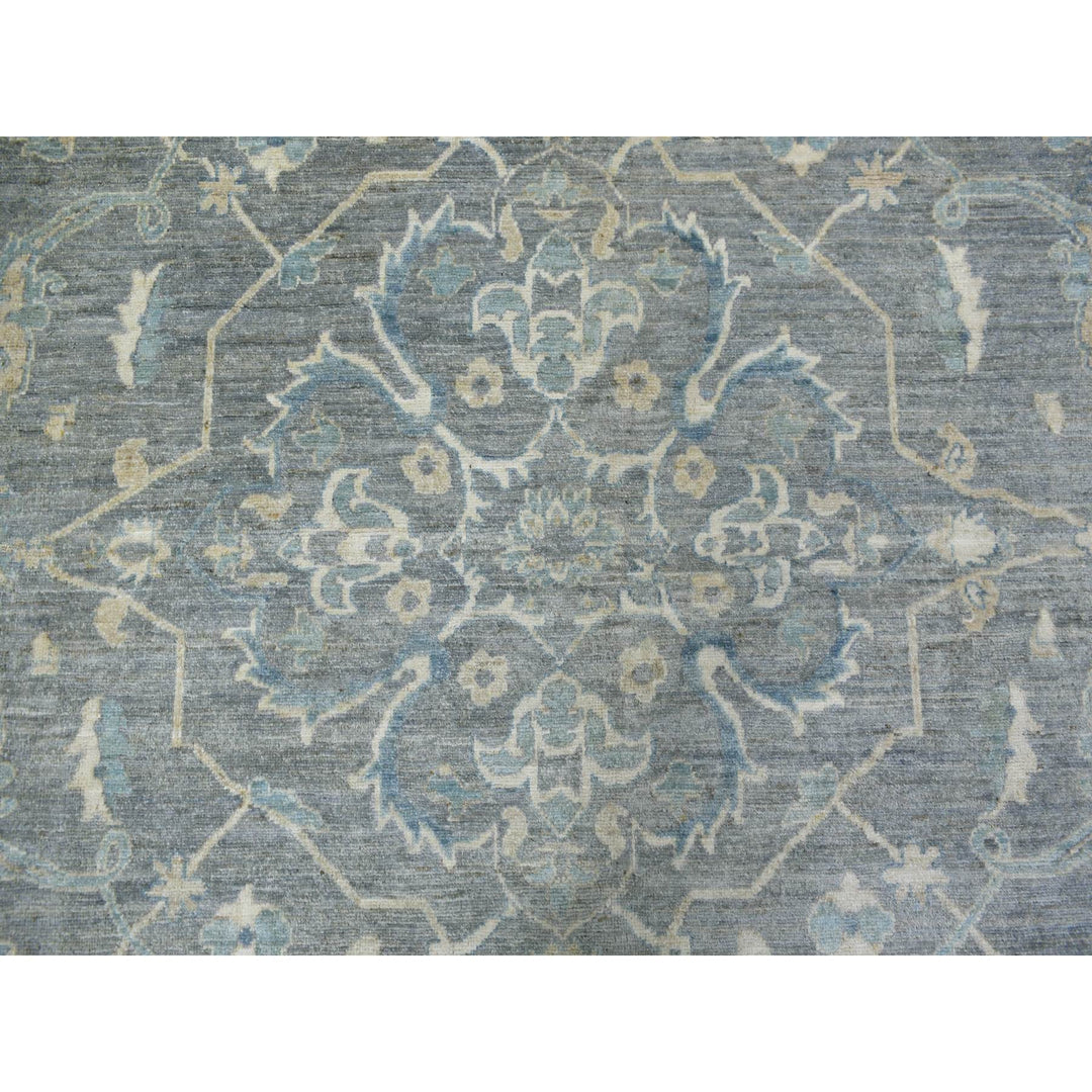 12'0" x 14'6" New Hand Knotted Grey Wool Rectangle Oriental Rug - MOA10271597