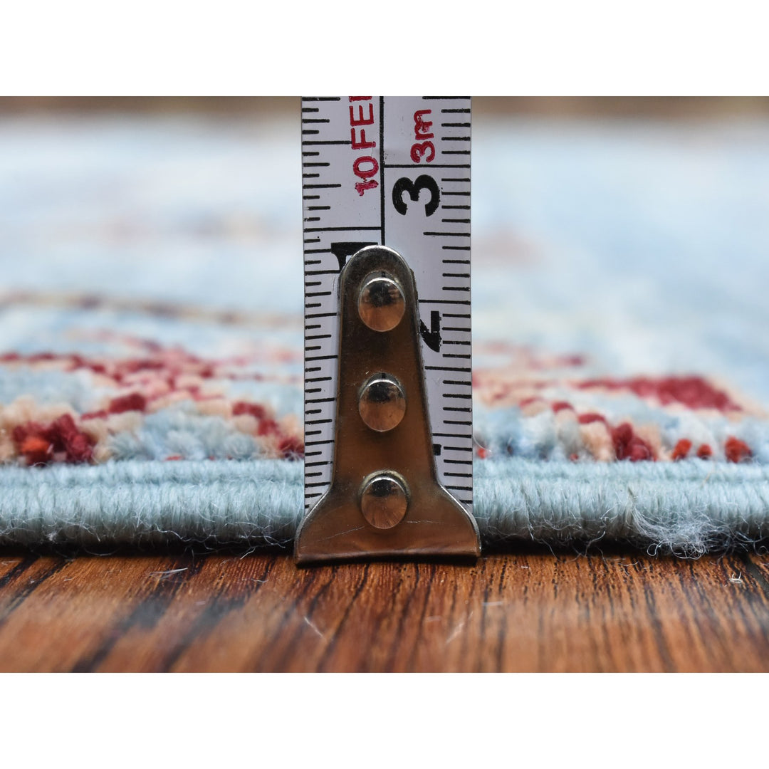 2'9" x 9'10" New Hand Knotted Blue Wool Runner Oriental Rug - MOA10272853