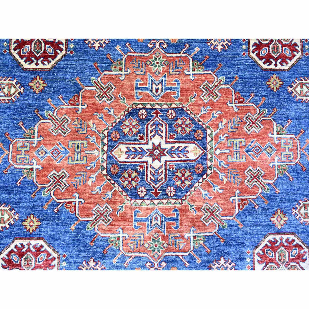 8'2" x 11'6" New Hand Knotted Blue Wool Rectangle Oriental Rug - MOA10274548