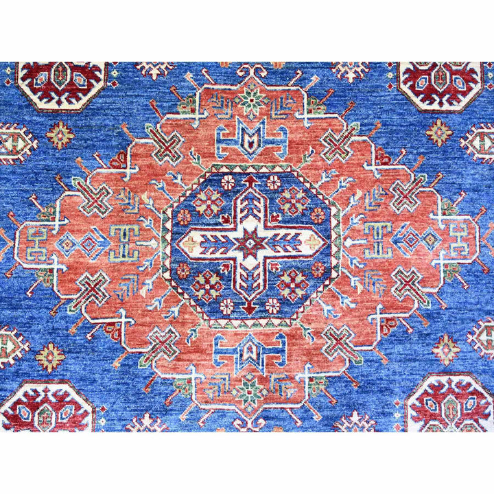 8'2" x 11'6" New Hand Knotted Blue Wool Rectangle Oriental Rug - MOA10274548