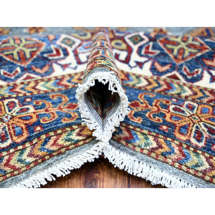 11'5" x 13'9" New Hand Knotted Grey Wool Rectangle Oriental Rug - MOA10274550