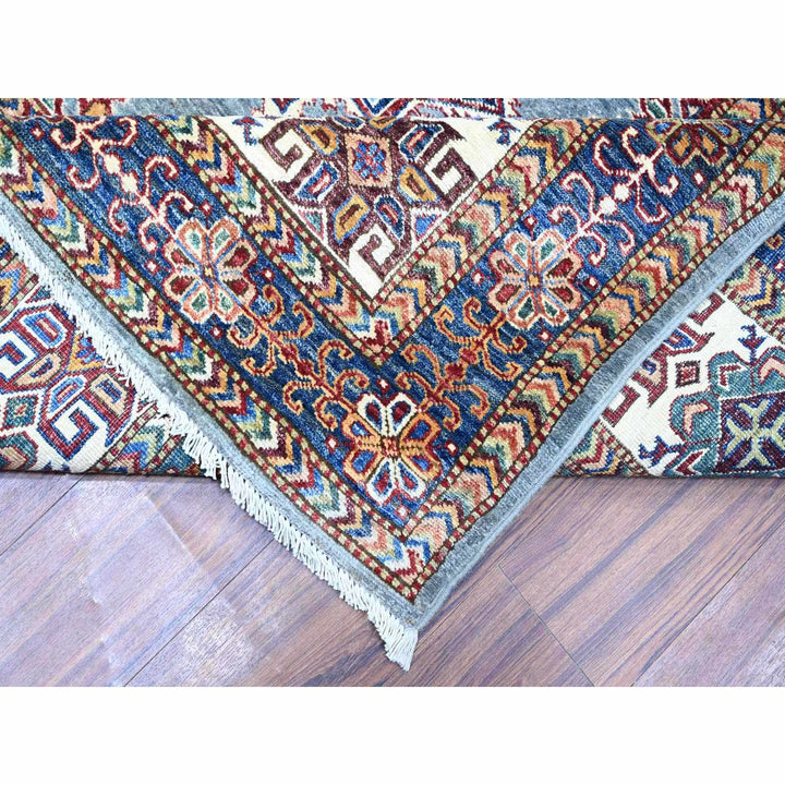 11'5" x 13'9" New Hand Knotted Grey Wool Rectangle Oriental Rug - MOA10274550