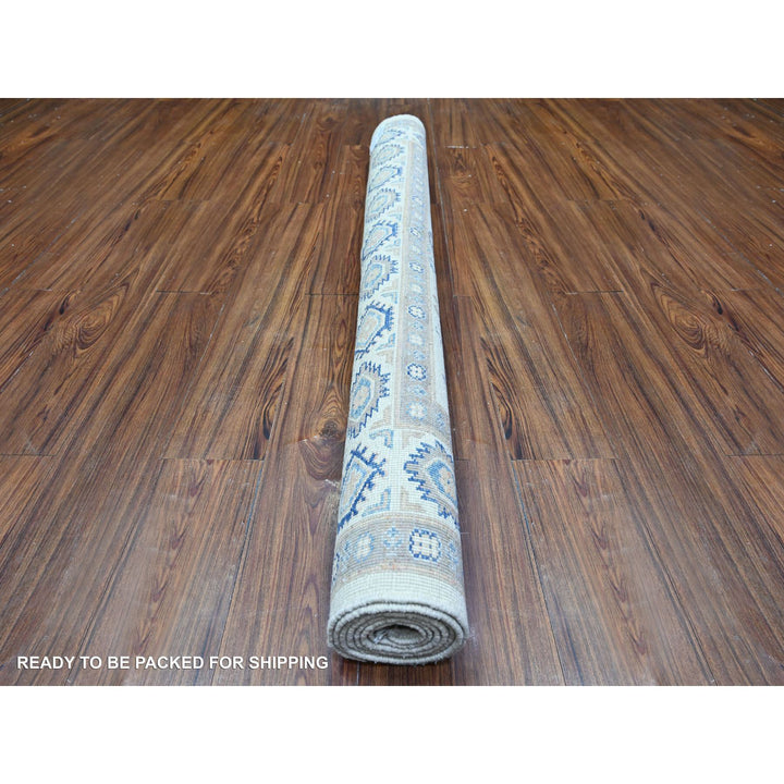 5'1" x 6'6" New Hand Knotted Ivory Wool Rectangle Oriental Rug - MOA10274685