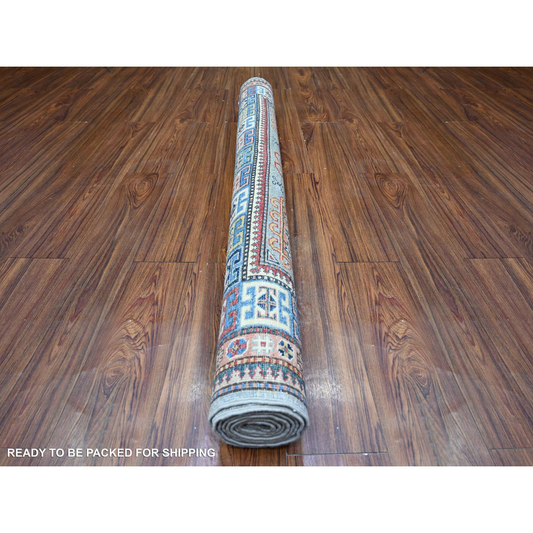 4'11" x 7'2" New Hand Knotted Blue Wool Rectangle Oriental Rug - MOA10274799