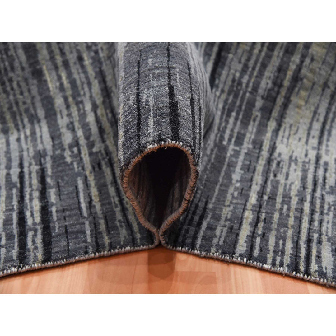 12'2" x 15'0" New Hand Knotted Grey Wool Rectangle Oriental Rug - MOA10275152