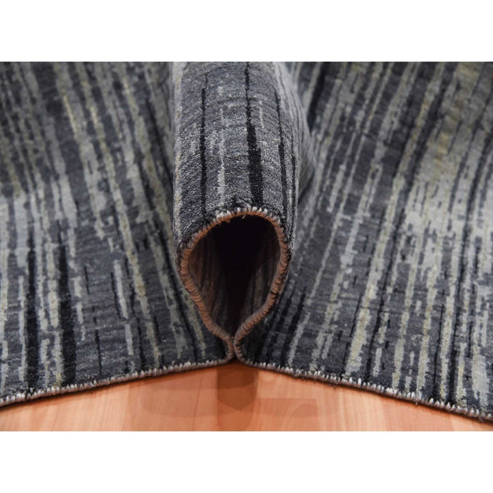 12'2" x 15'0" New Hand Knotted Grey Wool Rectangle Oriental Rug - MOA10275152