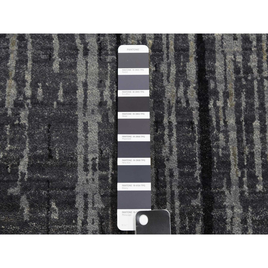 12'2" x 15'0" New Hand Knotted Grey Wool Rectangle Oriental Rug - MOA10275152