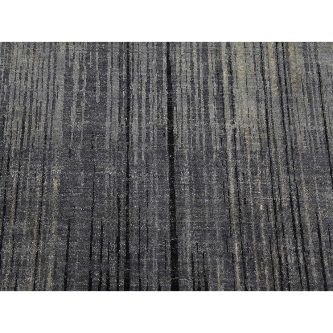 12'2" x 18'0" New Hand Knotted Grey Wool Rectangle Oriental Rug - MOA10275153