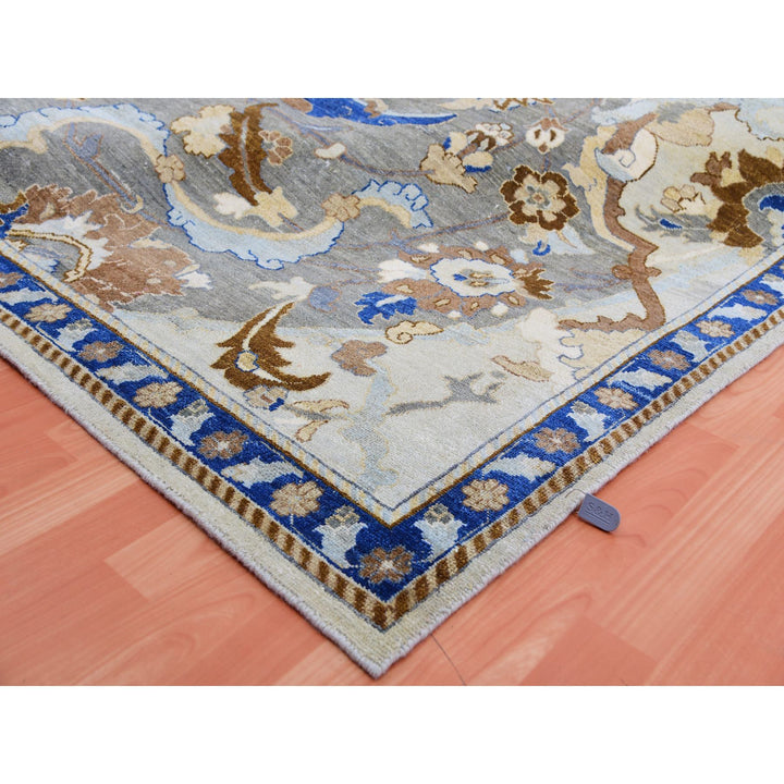 10'2" x 14'4" New Hand Knotted Ivory Wool Rectangle Oriental Rug - MOA10275425