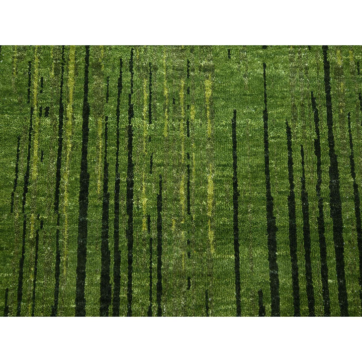 12'2" x 15'0" New Hand Knotted Green Wool Rectangle Oriental Rug - MOA10275541