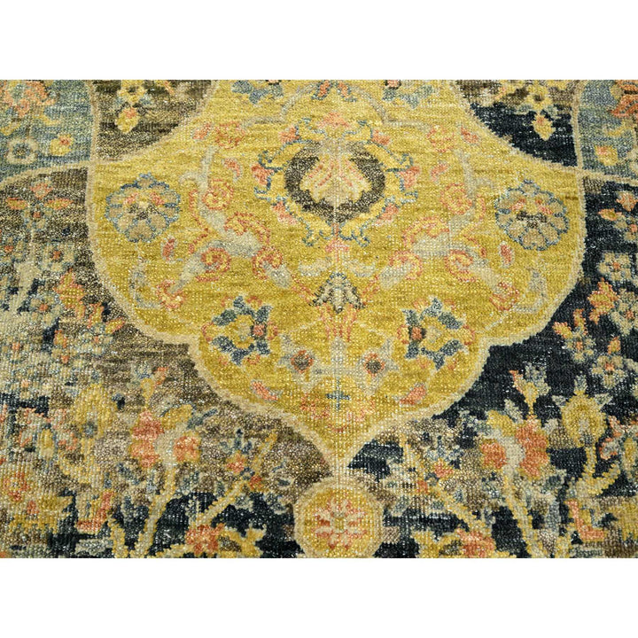 9'1" x 11'9" New Hand Knotted Black Wool Rectangle Oriental Rug - MOA10275559