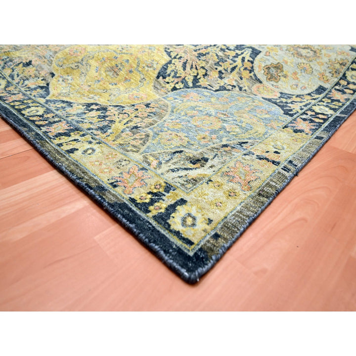 11'11" x 15'7" New Hand Knotted Black Wool Rectangle Oriental Rug - MOA10275560