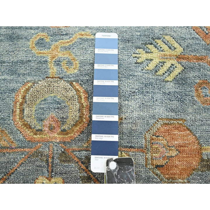 9'11" x 14'2" New Hand Knotted Blue Wool & Silk Rectangle Oriental Rug - MOA10275565