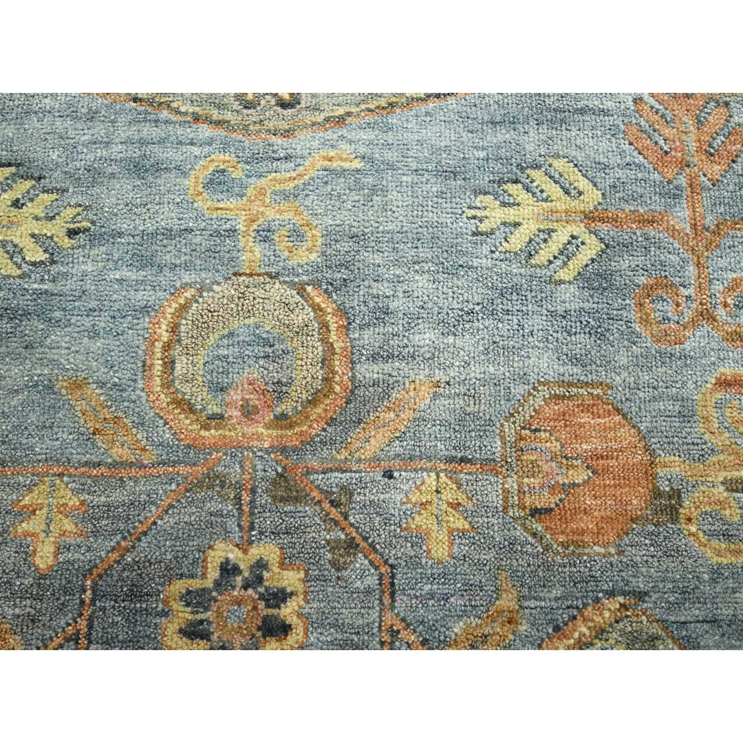 9'11" x 14'2" New Hand Knotted Blue Wool & Silk Rectangle Oriental Rug - MOA10275565