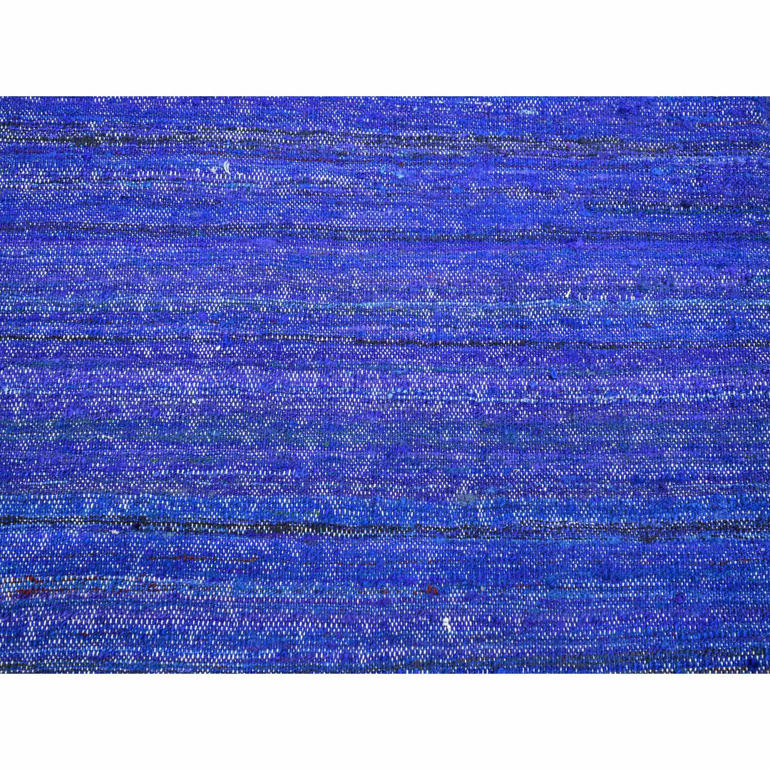 9'2" x 11'8" New Hand Woven Blue Sari Silk Rectangle Oriental Rug - MOA10275576
