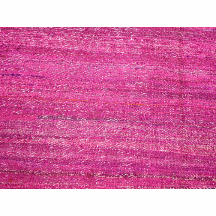 9'1" x 11'7" New Hand Woven Pink Sari Silk Rectangle Oriental Rug - MOA10275577