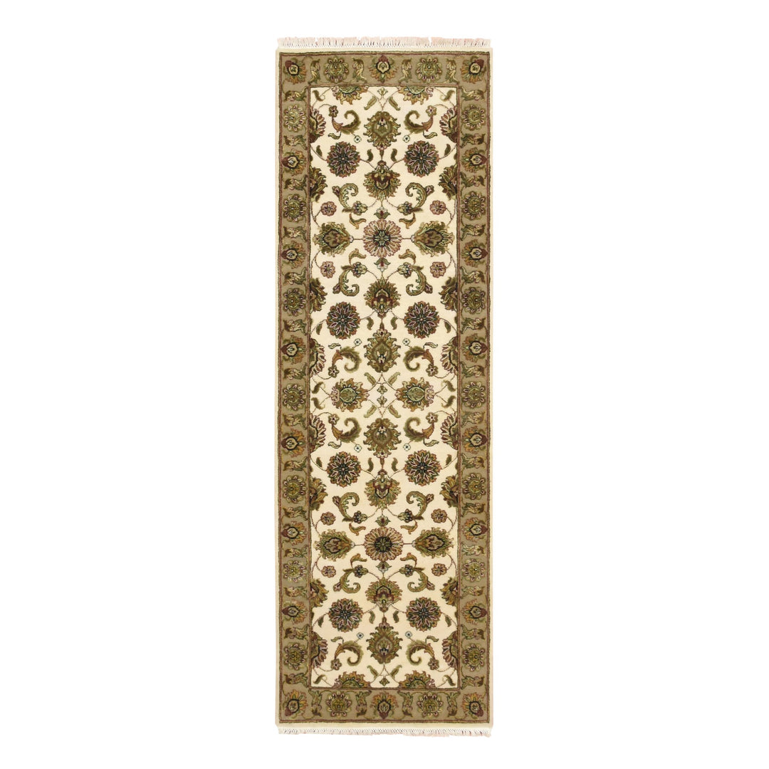2'6" x 8'0" New Hand Knotted Ivory Wool & Silk Runner Oriental Rug - MOA10275612