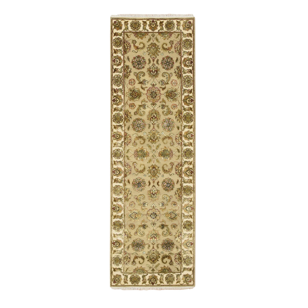 2'6" x 7'11" New Hand Knotted Brown Wool & Silk Runner Oriental Rug - MOA10275615