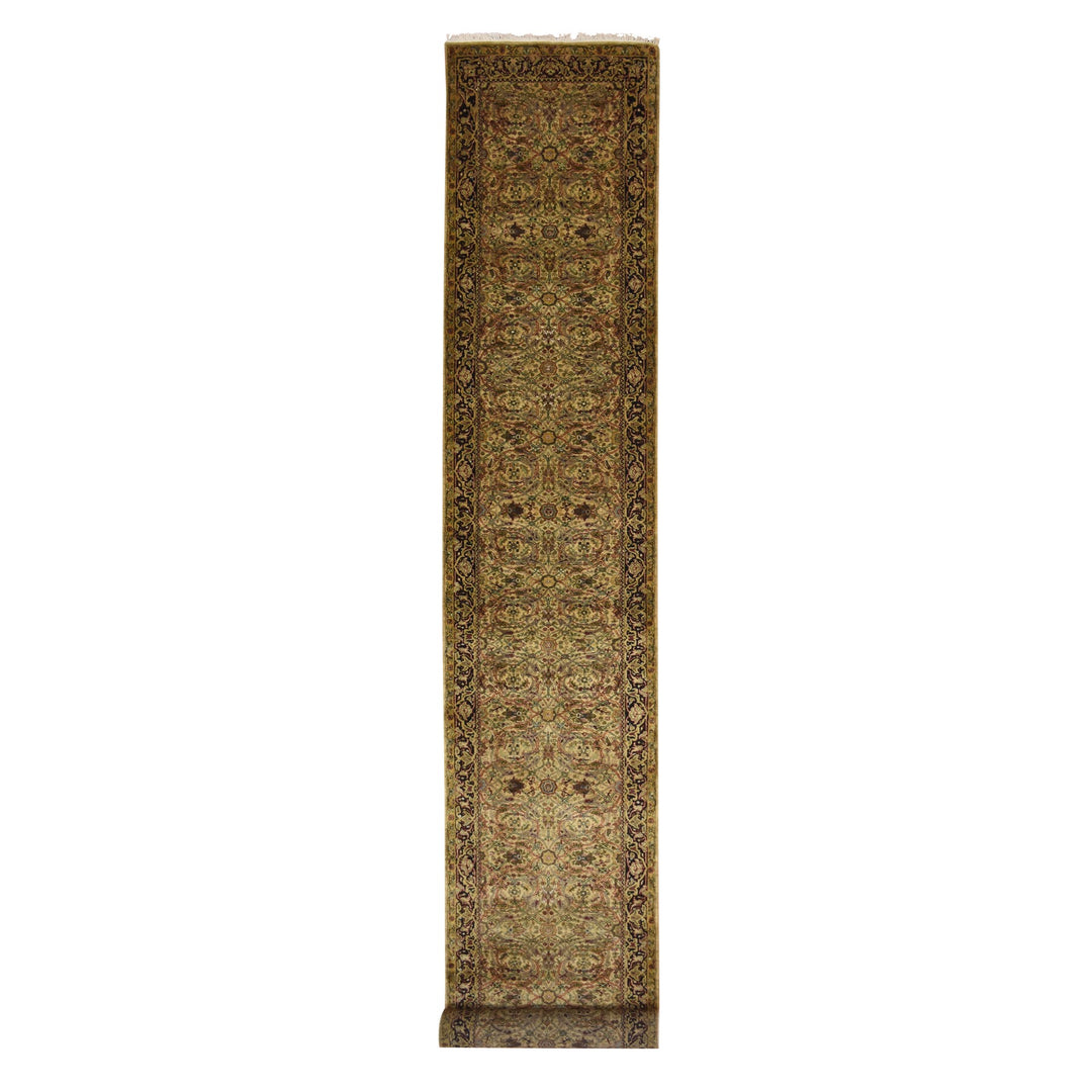 3'0" x 19'5" New Hand Knotted Yellow Wool Runner Oriental Rug - MOA10275633