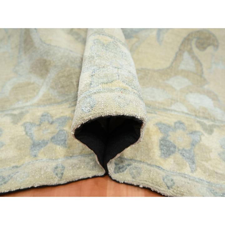 8'10" x 12'1" New Hand Knotted Ivory Wool & Silk Rectangle Oriental Rug - MOA10275637