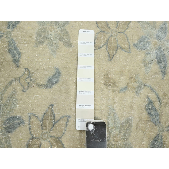 8'10" x 12'1" New Hand Knotted Ivory Wool & Silk Rectangle Oriental Rug - MOA10275637