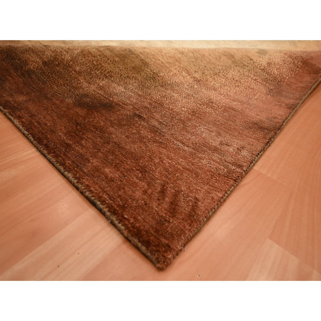 8'11" x 12'1" New Hand Knotted Brown Wool & Silk Rectangle Oriental Rug - MOA10275638