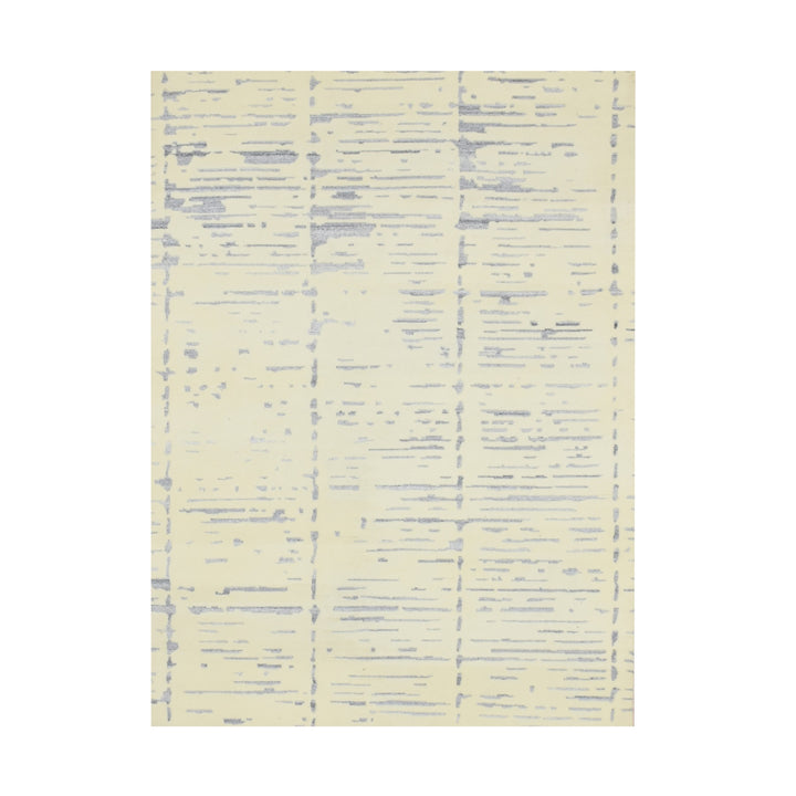 5'0" x 7'0" New Hand Knotted Ivory Wool Rectangle Oriental Rug - MOA10275646