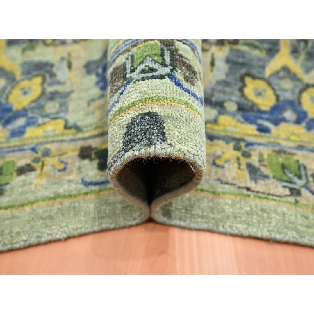 10'1" x 14'1" New Hand Knotted Green Wool Rectangle Oriental Rug - MOA10275686