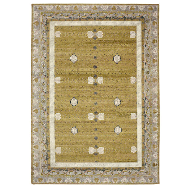 10'0" x 14'3" New Hand Knotted Yellow Wool Rectangle Oriental Rug - MOA10275722