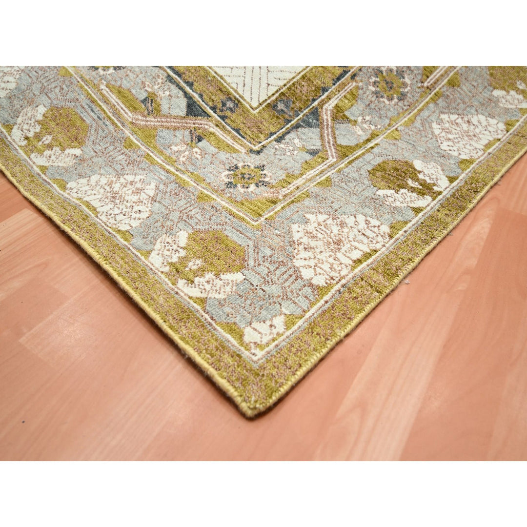 10'0" x 14'3" New Hand Knotted Yellow Wool Rectangle Oriental Rug - MOA10275722