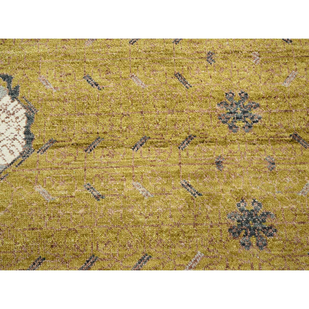 10'0" x 14'3" New Hand Knotted Yellow Wool Rectangle Oriental Rug - MOA10275722