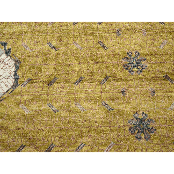 10'0" x 14'3" New Hand Knotted Yellow Wool Rectangle Oriental Rug - MOA10275722