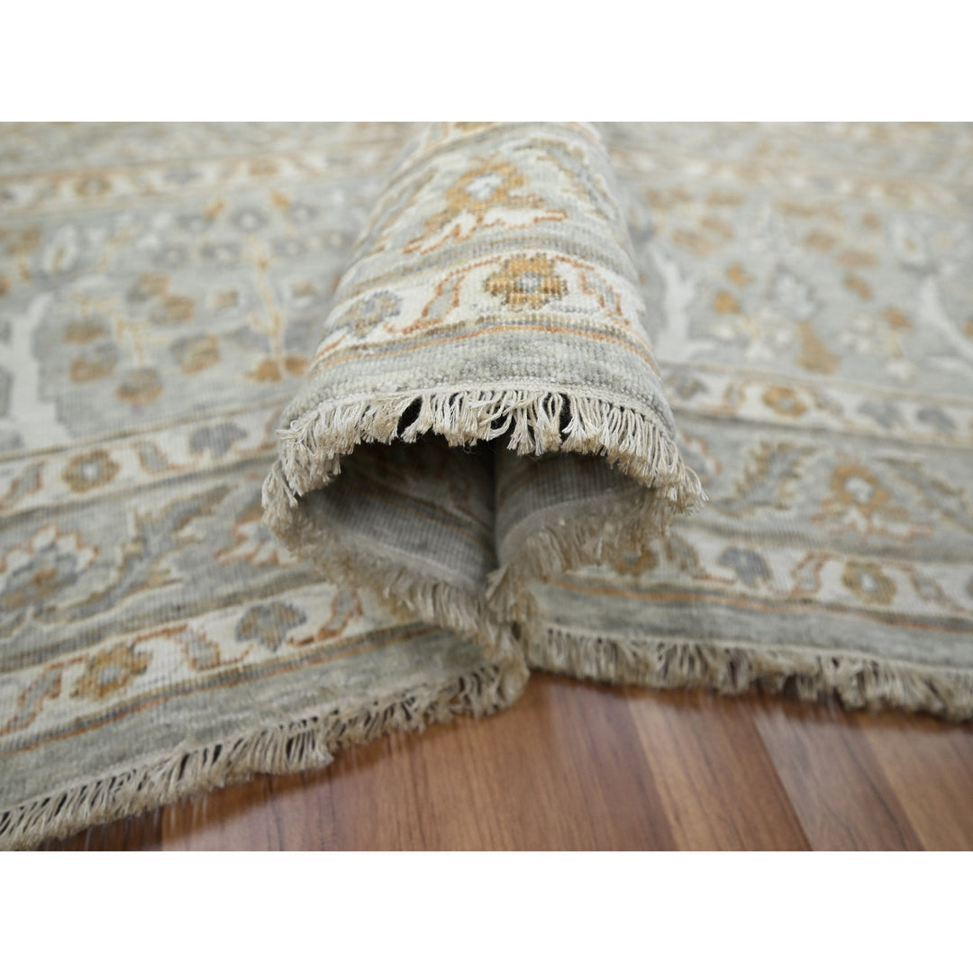 9'2" x 12'0" New Hand Knotted Grey Wool Rectangle Oriental Rug - MOA10276160