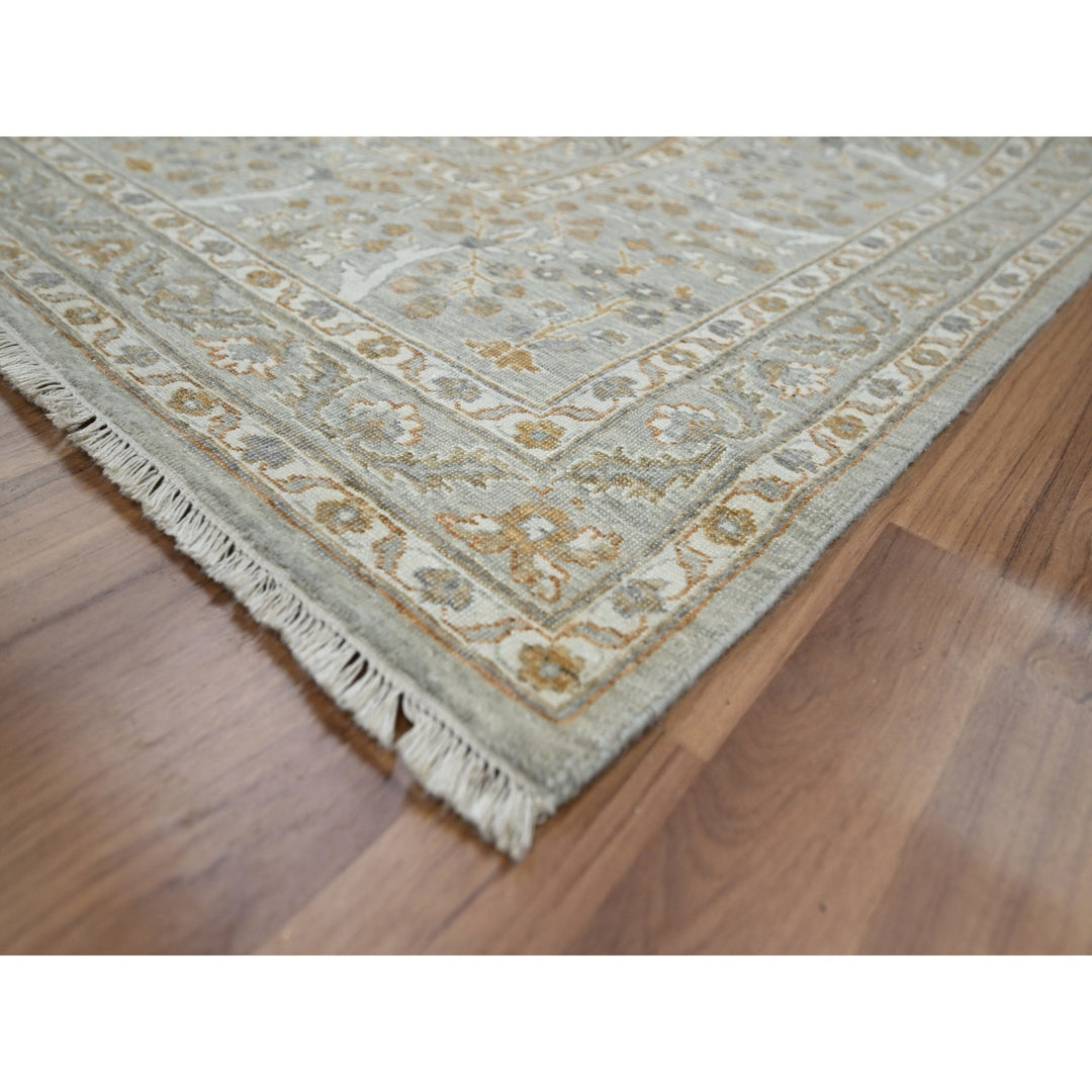 9'2" x 12'0" New Hand Knotted Grey Wool Rectangle Oriental Rug - MOA10276160