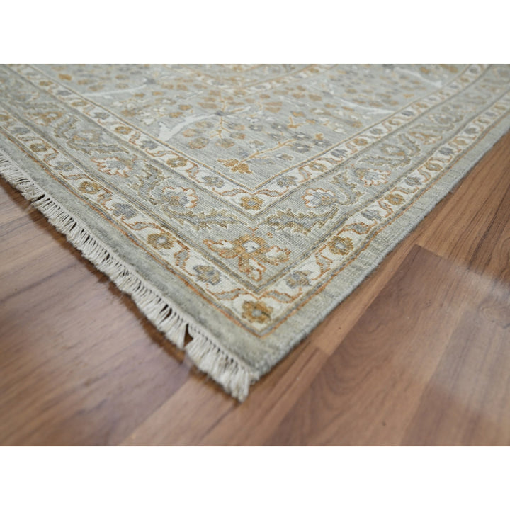 9'2" x 12'0" New Hand Knotted Grey Wool Rectangle Oriental Rug - MOA10276160