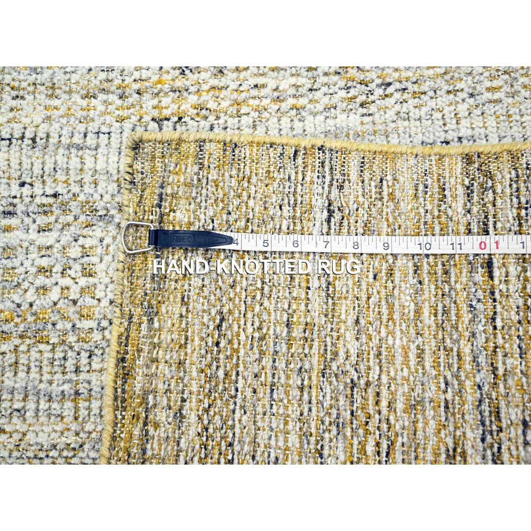 2'8" x 8'2" New Hand Knotted Yellow Wool Runner Oriental Rug - MOA10276275