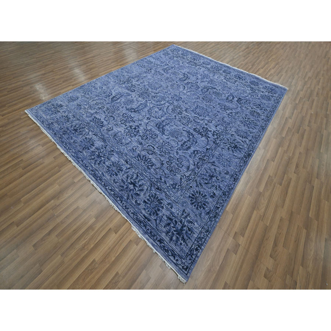 8'1" x 10'0" New Hand Knotted Purple Wool & Silk Rectangle Oriental Rug - MOA10276309