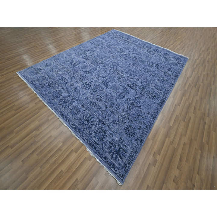 8'1" x 10'0" New Hand Knotted Purple Wool & Silk Rectangle Oriental Rug - MOA10276309