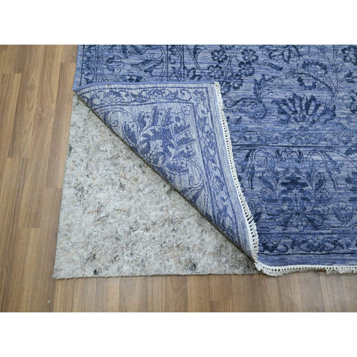 8'1" x 10'0" New Hand Knotted Purple Wool & Silk Rectangle Oriental Rug - MOA10276309