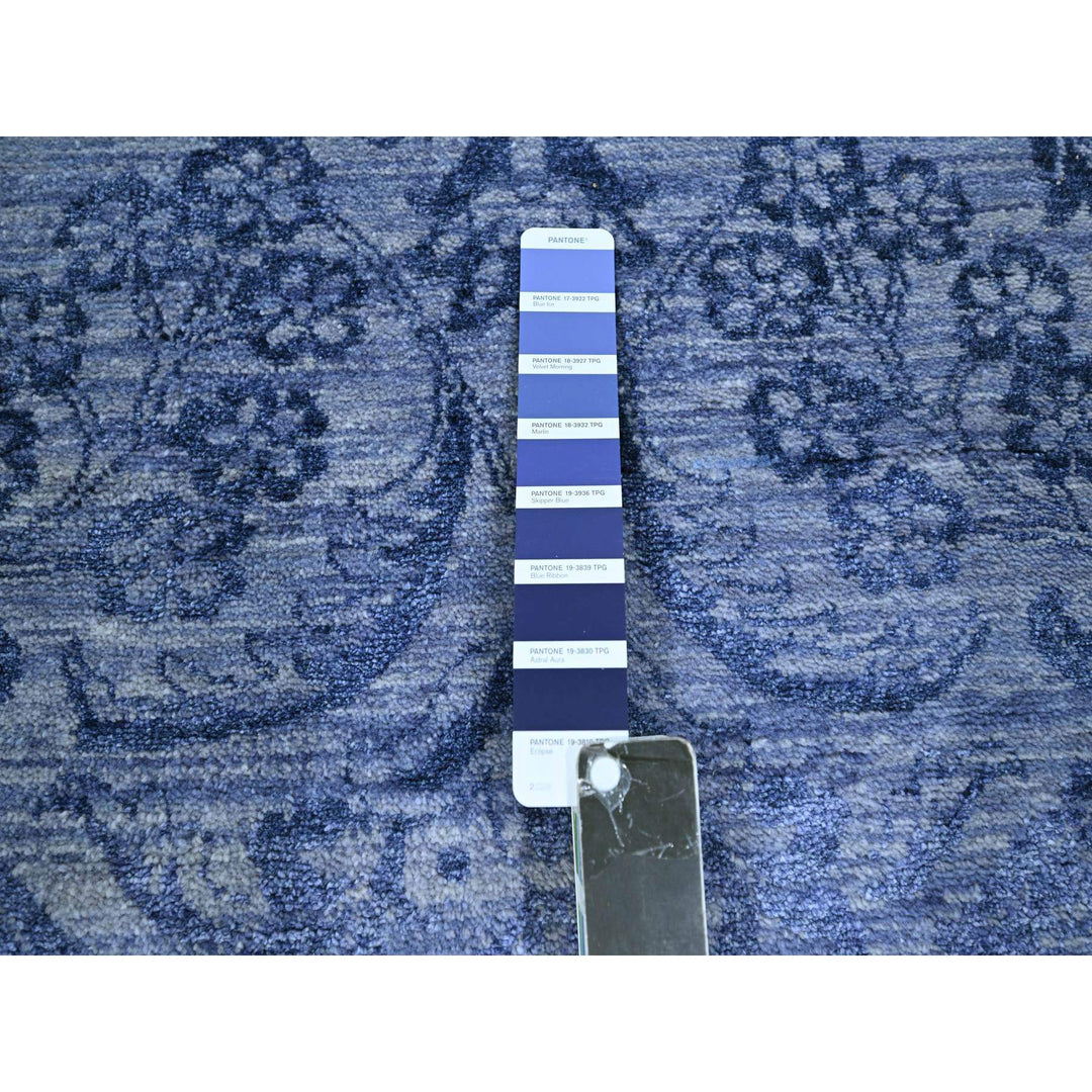 8'1" x 10'0" New Hand Knotted Purple Wool & Silk Rectangle Oriental Rug - MOA10276309