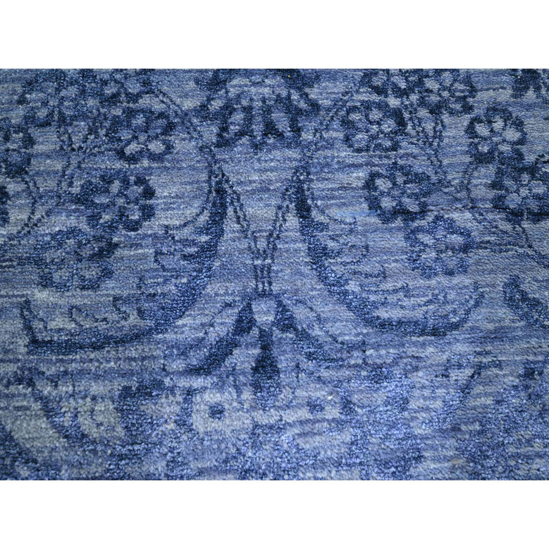 8'1" x 10'0" New Hand Knotted Purple Wool & Silk Rectangle Oriental Rug - MOA10276309