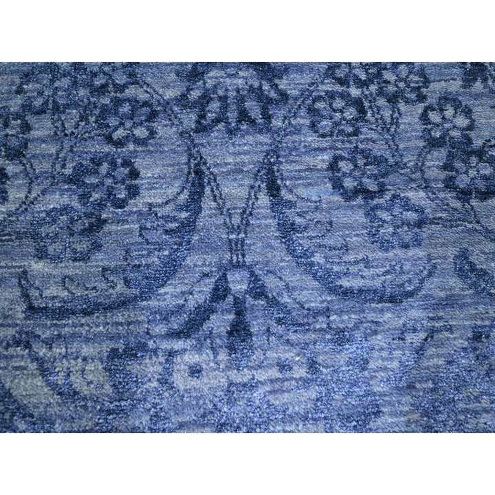 8'1" x 10'0" New Hand Knotted Purple Wool & Silk Rectangle Oriental Rug - MOA10276309